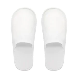 Pantofole chiuse tessuto felpato bianco