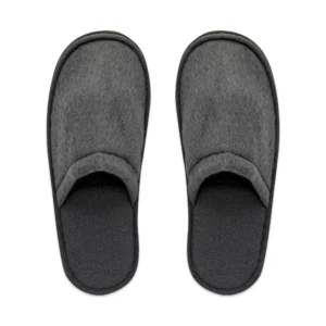 Pantofole chiuse tessuto felpato grigio